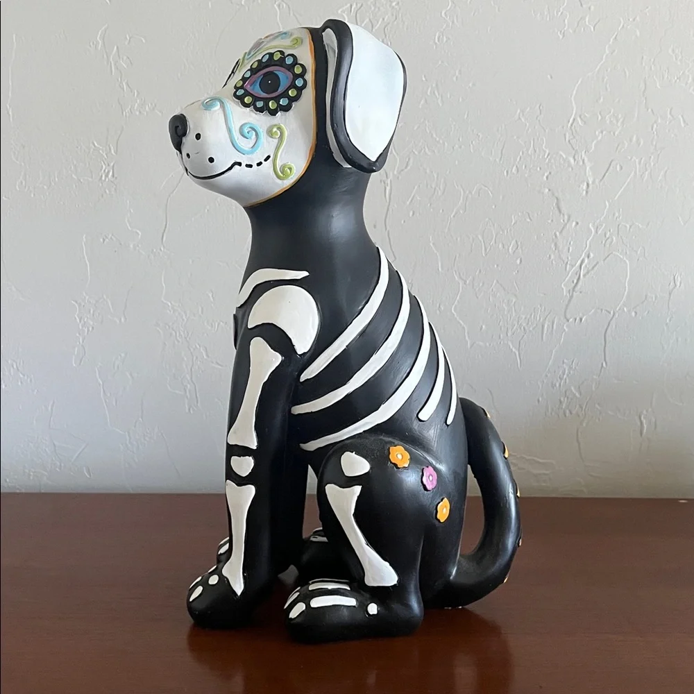 🎃Day of the Dead Fia De Los Muertos Colorful Skeleton Dog Figurine Halloween🎃 - Picture 3 of 11